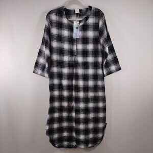 Sioro Flannel Pajamas, Size Small, Black/White Checkered, NWT